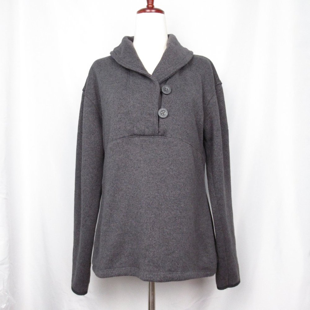 North Face Shawl Collar Pullover Sweater Dark Gray - Women’s Large